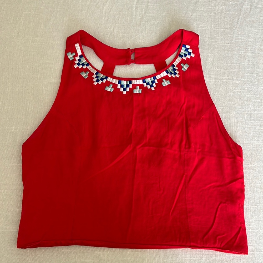 Francesca’s collections Cropped High Neck Tank